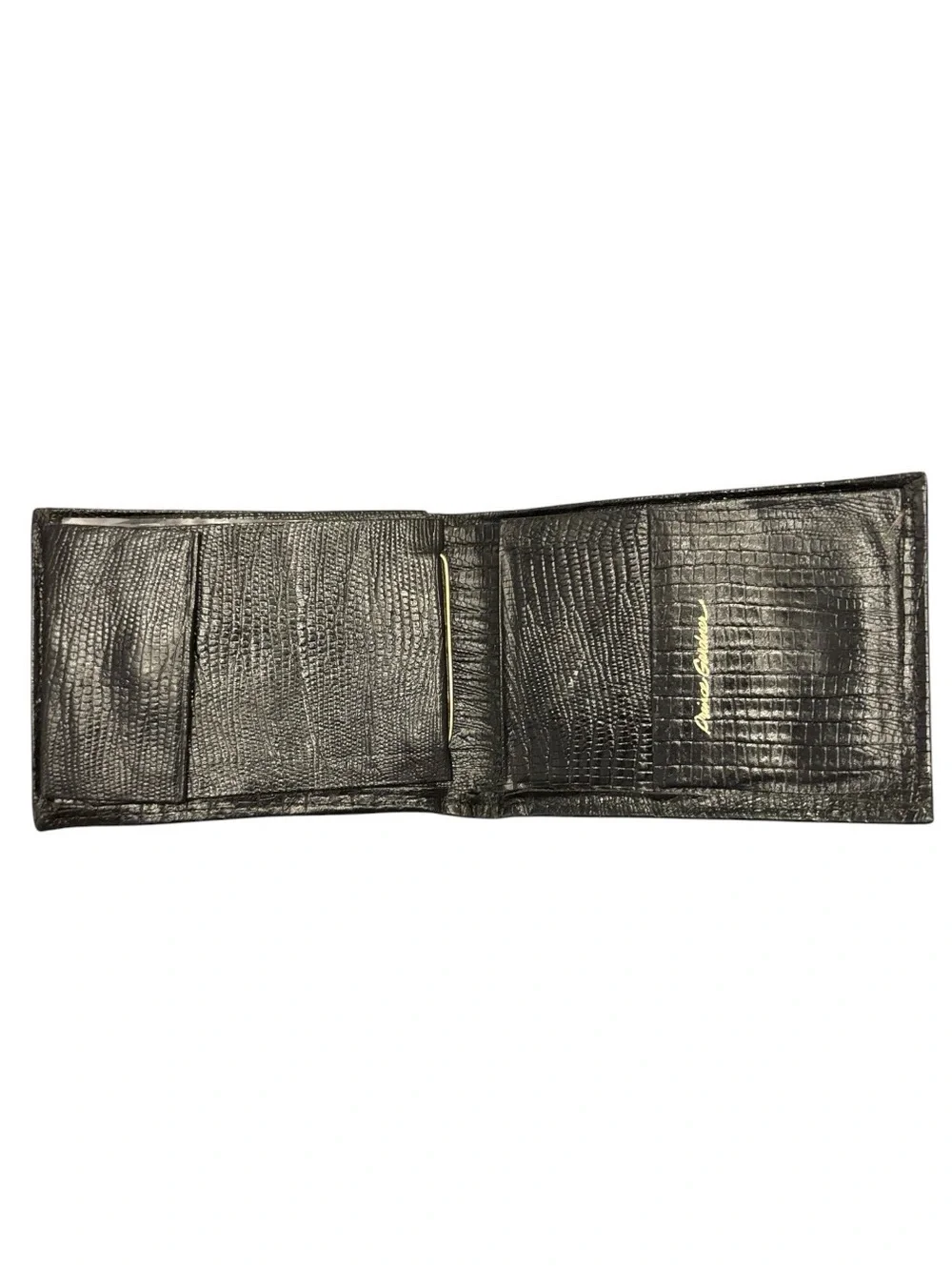 Men’s Lizard Embossed Leather Bi Fold Wallet